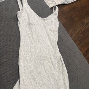 aerie Heather Gray Ribbed Tank Dress